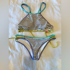 Victoria’s Secret High Neck Bikini Top and Strappy Cheeky Bottoms